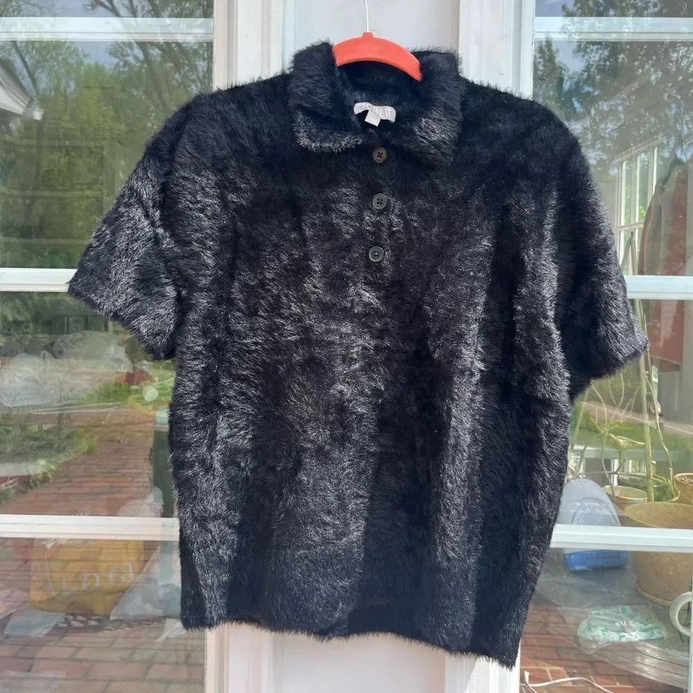 J Crew Short Sleeve Sweater Polo in Brushed Yarn NWT